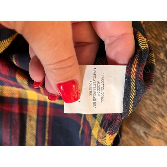 Molokai Surf Co. Primary Colors Plaid Flannel Shirt sz L - Picture 5 of 5